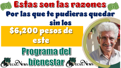 Estas son las razones por las que te pudieras quedar sin los $6,200 pesos de este programa del bienestar 