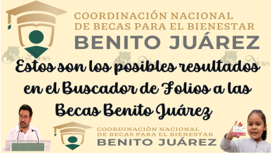 Estos son los posibles resultados en el Buscador de Folios a las Becas Benito Juárez 