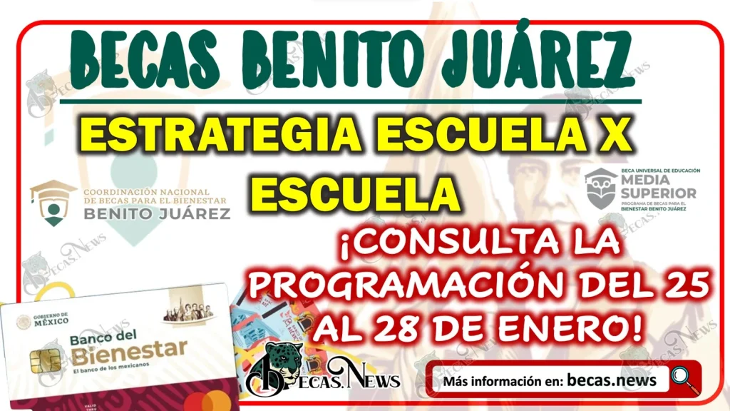 Estrategia de Escuela x Escuela: programación del 22 al 28 de enero 2024.