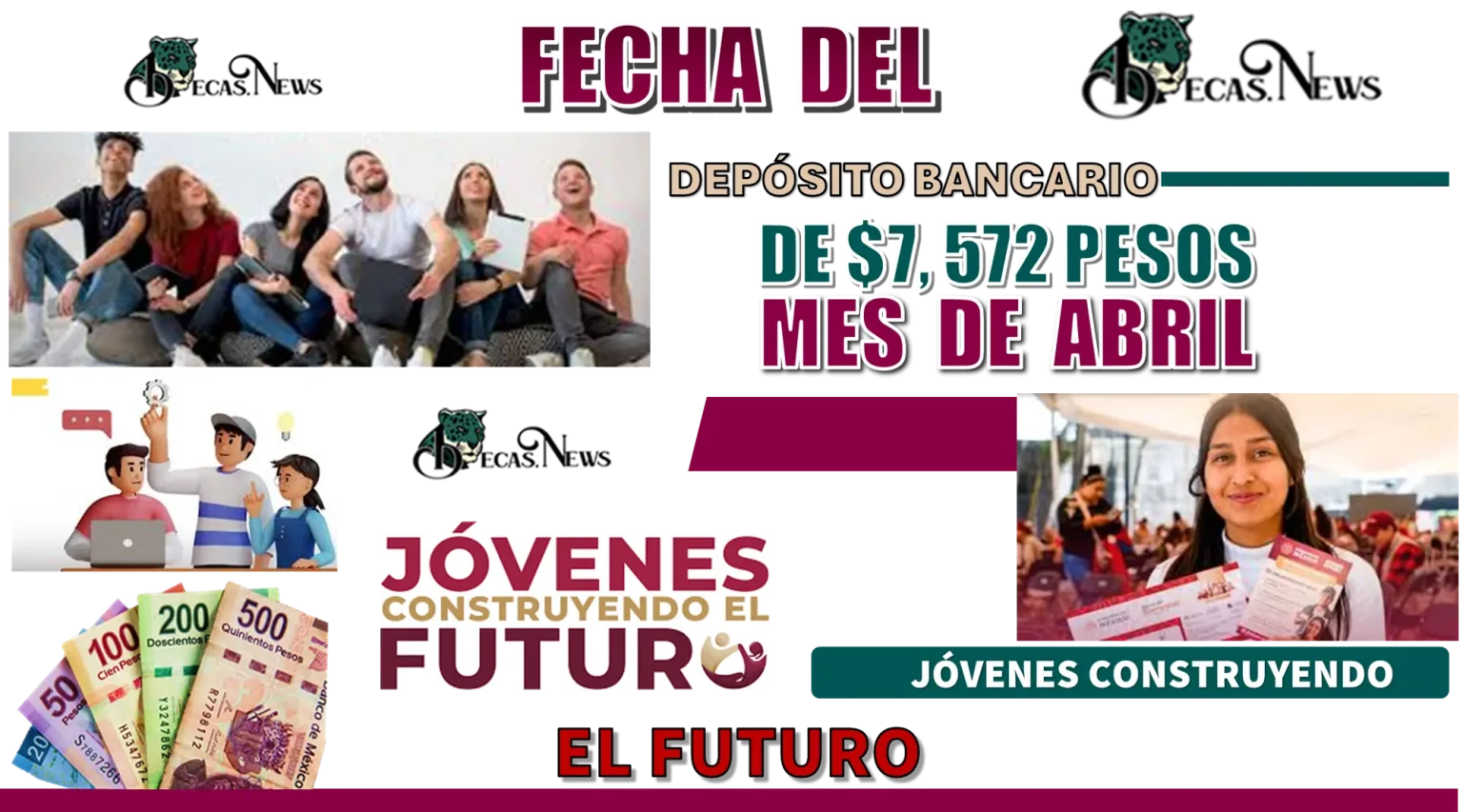 FECHA DEL DEPÓSITO BANCARIO DE $7,572 PESOS | MES DE ABRIL | PROGRAMA DE JÓVENES CONSTRUYENDO EL FUTURO | AÑO 2024 