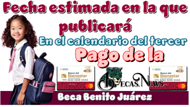 Fecha estimada en la que se publicará el calendario del tercer pago de la Beca Benito Juárez
