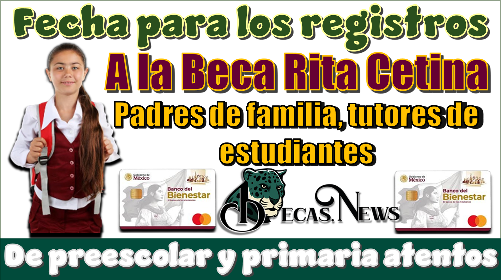 ▷ Fecha para los registros a la Beca Rita Cetina---Padres de familia, tutores de estudiantes de preescolar y primaria atentos » 2025 BECAS.NEWS 🥇 Fecha para los registros a la Beca Rita Cetina---Padres de familia , ,tutores de estudiantes de preescolar y primaria atentos