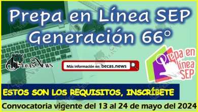 Convocatoria disponible de la Prepa en Línea SEP Generación 66° 2024