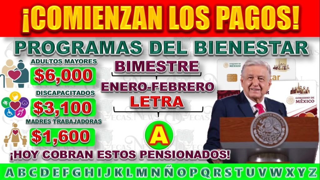 Inicio de Pagos a Pensiones de Bienestar