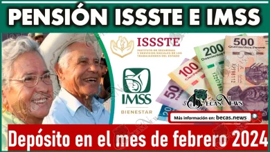 Depósito en el mes de febrero 2024: Pensión IMSS e ISSSTE