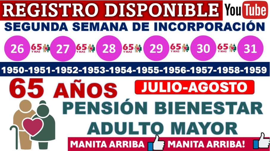 Obtén $6,000 Bimestrales con la Pensión del Bienestar si Naciste entre 1950 y 1959, ¡Es momento de inscribirse!