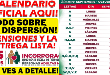 Calendario Oficial de Pagos para Septiembre-Octubre, Consulta la Fecha según la Letra de tu Apellido