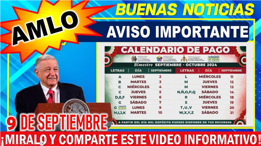 Beneficiario del Bienestar, ¡Este 09 de Septiembre estarás recibiendo $6,250!