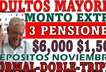 Pagos Triples, Dobles y Normales para Adultos Mayores en Noviembre