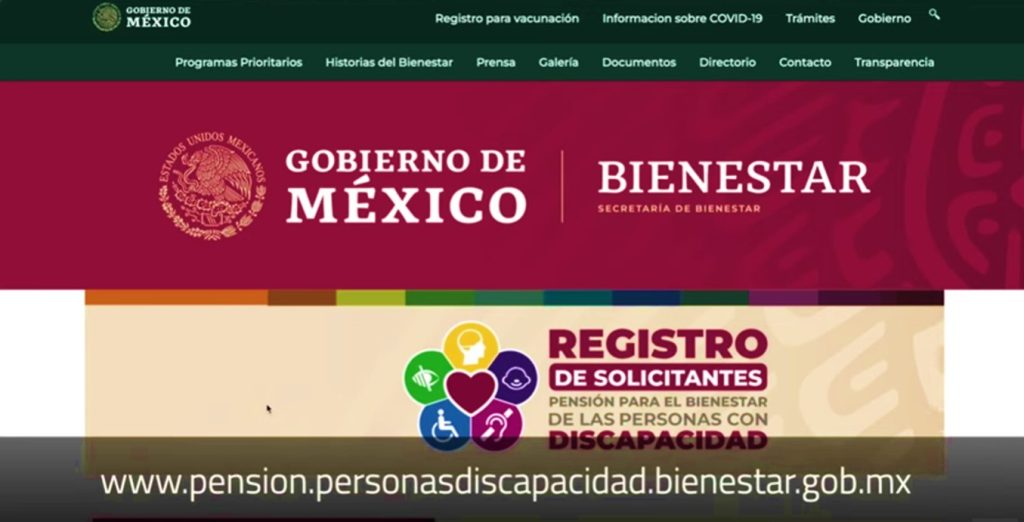 Imagen 2: Plataforma oficial para el Registro al programa de la Pensión para personas con discapacidad 