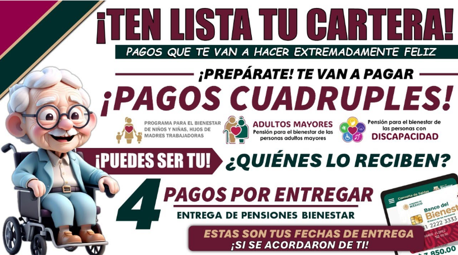 Beneficiarios de Pensiones para el Bienestar Recibirán Apoyo Cuádruple de 24,000 Pesos en 2024: ¿Quiénes Califican y Cómo Obtenerlo?