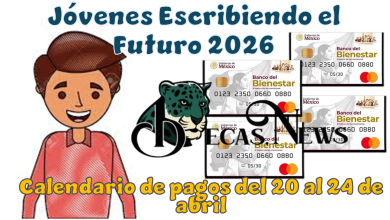 Jóvenes Escribiendo el Futuro 2026: Calendario de pagos del 20 al 24 de abril