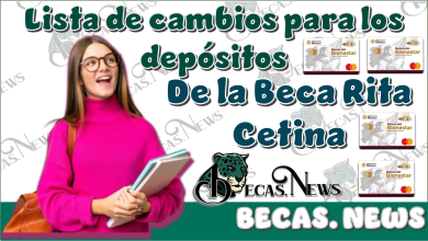 Lista de cambios para los depósitos de la Beca Rita Cetina 