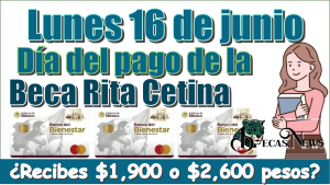 Lunes 16 de junio, día del pago de la Beca Rita Cetina…¿Recibes $1,900 o $2,600 pesos?