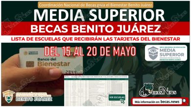 Beca Benito Juárez 2023 | Lista de escuela que reciben tarjeta del bienestar del 15 al 20 de mayo