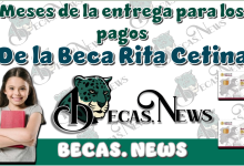 Meses de la entrega para los pagos de la Beca Rita Cetina