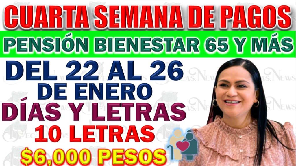  Pago de la Pensión Bienestar del 22 al 26 de enero