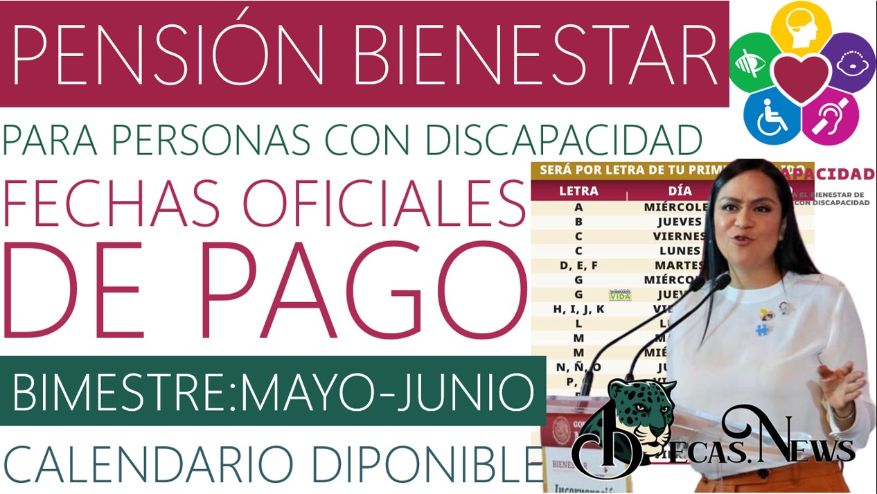 ▷ Calendario oficial de pagos de la pensión bienestar para personas con discapacidad. » 2025 BECAS.NEWS 🥇 NEW 180