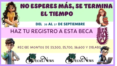 NO ESPERES MÁS, SE TERMINA EL TIEMPO… HAZ TU REGISTRO A ESTA BECA Y RECIBE MONTOS DE APOYO DE: $3,500, $5,700, $6,600 Y $18,480 PESOS 