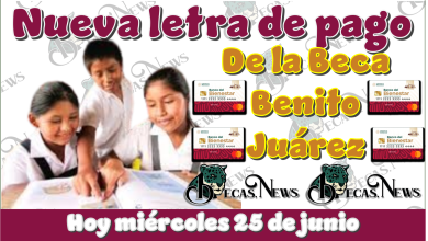 Nueva letra de pago de la Beca Benito Juárez | hoy miércoles 25 de junio 