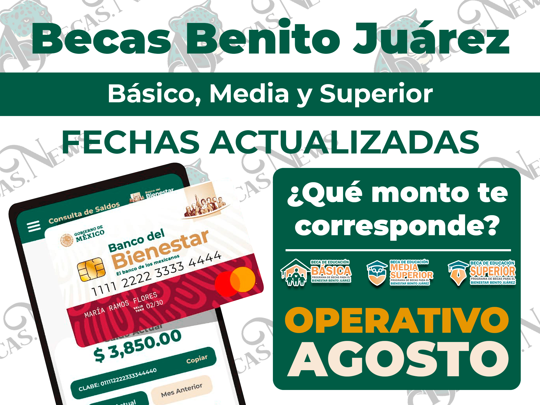 ¿Qué cantidad te corresponde cobrar durante el mes de AGOSTO?, consulta ya mismo aquí: Becas Benito Juárez