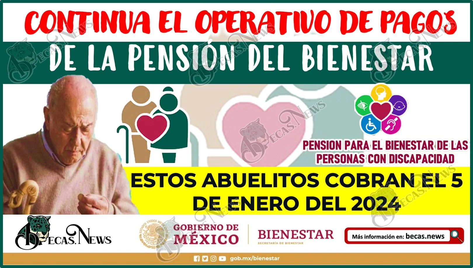 Estos abuelitos reciben su pago de $6,000 mil pesos este viernes 5 de enero del 2023 | Pensión del Bienestar 2024