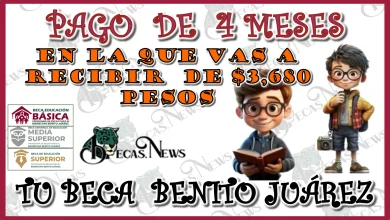 PAGO DE 4 MESES EN LAS QUE VAS A RECIBIR DE $3,680 PESOS DE TU BECA BENITO JUÁREZ DE ESTE AÑO 2024