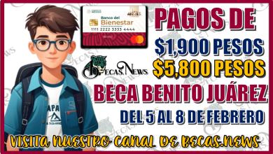 PAGOS DE $1,900 Y $5,800 PESOS DE LA BECA BENITO JUÁREZ | DEL 5 AL 8 DE FEBRERO 