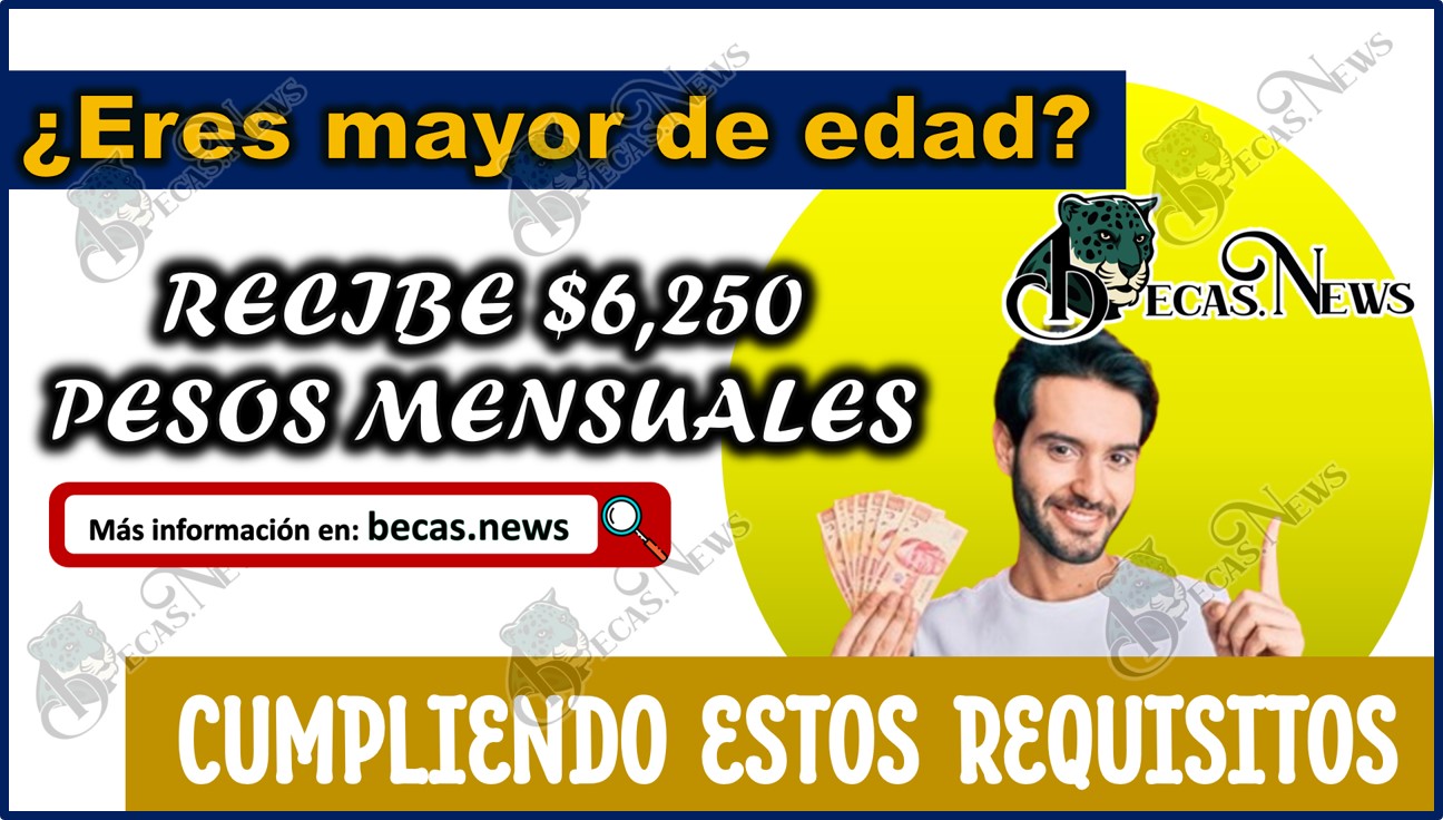 ¿Eres mayor de edad? Recibe $6, 250 pesos mensuales si cumples estos 4 requisitos