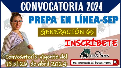 Prepa en Línea SEP abril 2024 | Generación 65 2024: Convocatoria, Requisitos y Registro