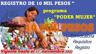 Así es el REGISTRO DE 10 MIL PESOS que ofrece el programa "PODER MUJER"