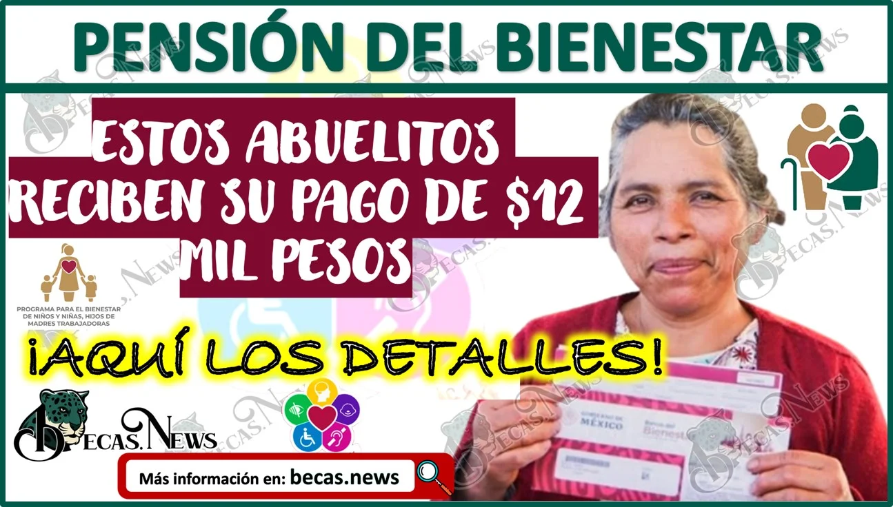 Estos abuelitos reciben su pago de $12 mil pesos de la Pensión del Bienestar 2024