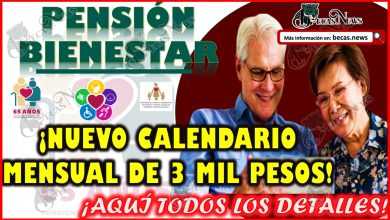 ¡Nuevo calendario mensual de $3 mil pesos!| Pensión del Bienestar 2024