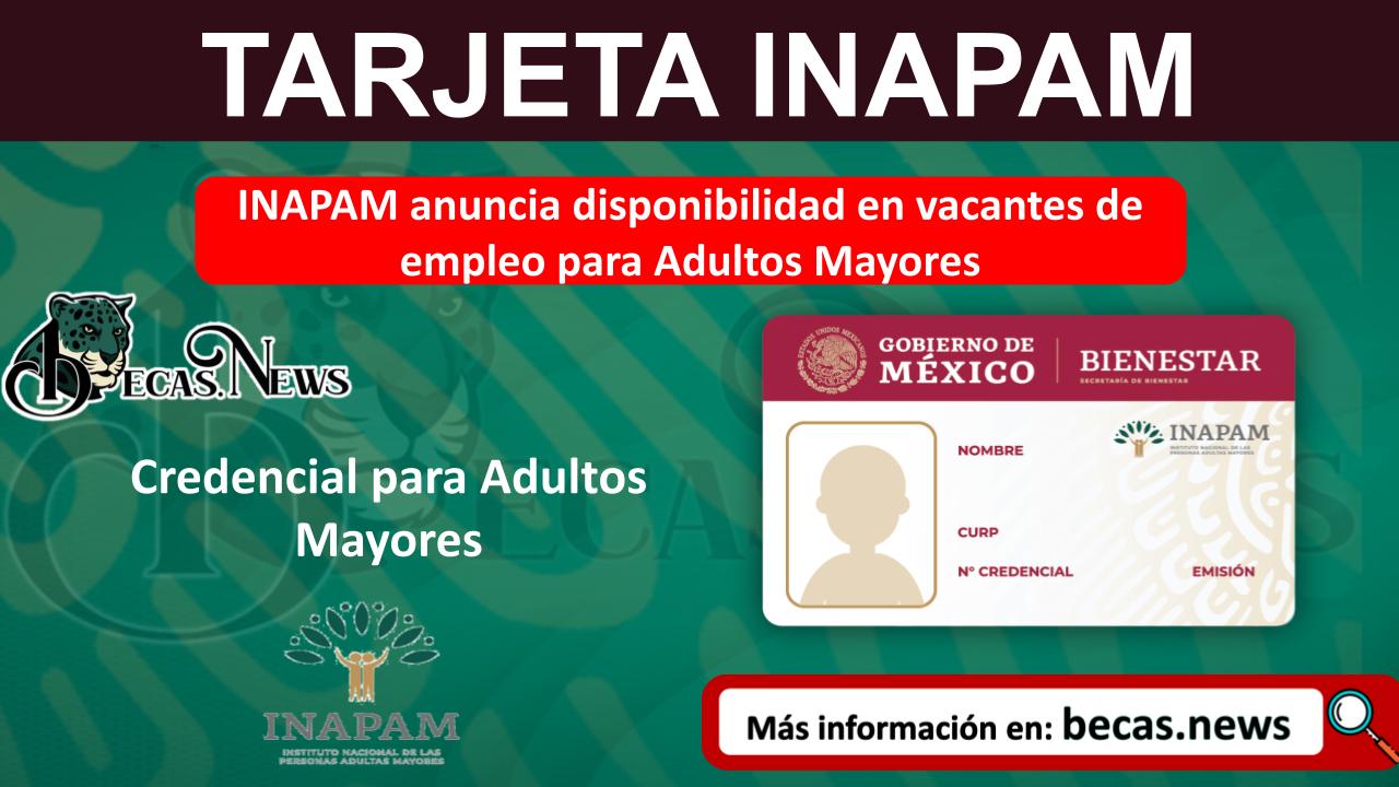 INAPAM anuncia disponibilidad en vacantes de empleo para Adultos Mayores