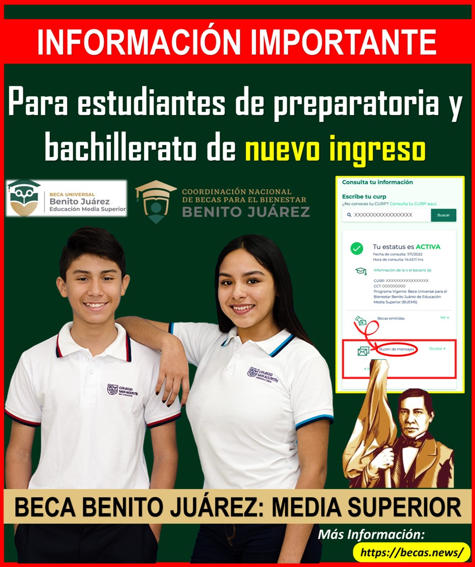 Becas Benito Juárez Nivel Media Superior: Información importante para estudiantes de nuevo ingreso de preparatoria o bachillerato de nuevo ingreso