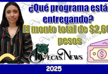 ¿Qué programa está entregando el monto total de $2,600 pesos? | 2025 