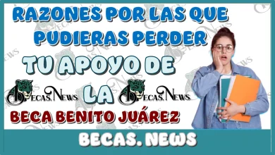 RAZONES POR LAS QUE PUDIERAS PERDER TU APOYO DE LA BECA BENITO JUÁREZ 