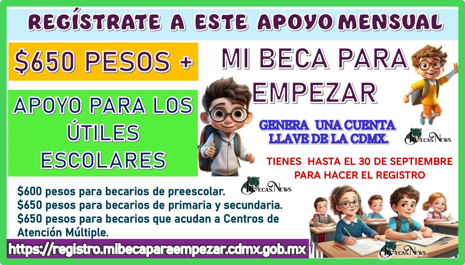 REGÍSTRATE A ESTE APOYO MENSUAL DE $650 + EL APOYO PARA LOS ÚTILES ESCOLARES | SE TRATA DE MI BECA PARA EMPEZAR 