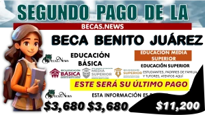 SEGUNDO PAGO DE LA BECA BENITO JUÁREZ | ESTUDIANTES DE LA EDUCACIÓN BÁSICA, EDUCACIÓN MEDIA SUPERIOR Y EDUCACIÓN SUPERIOR 