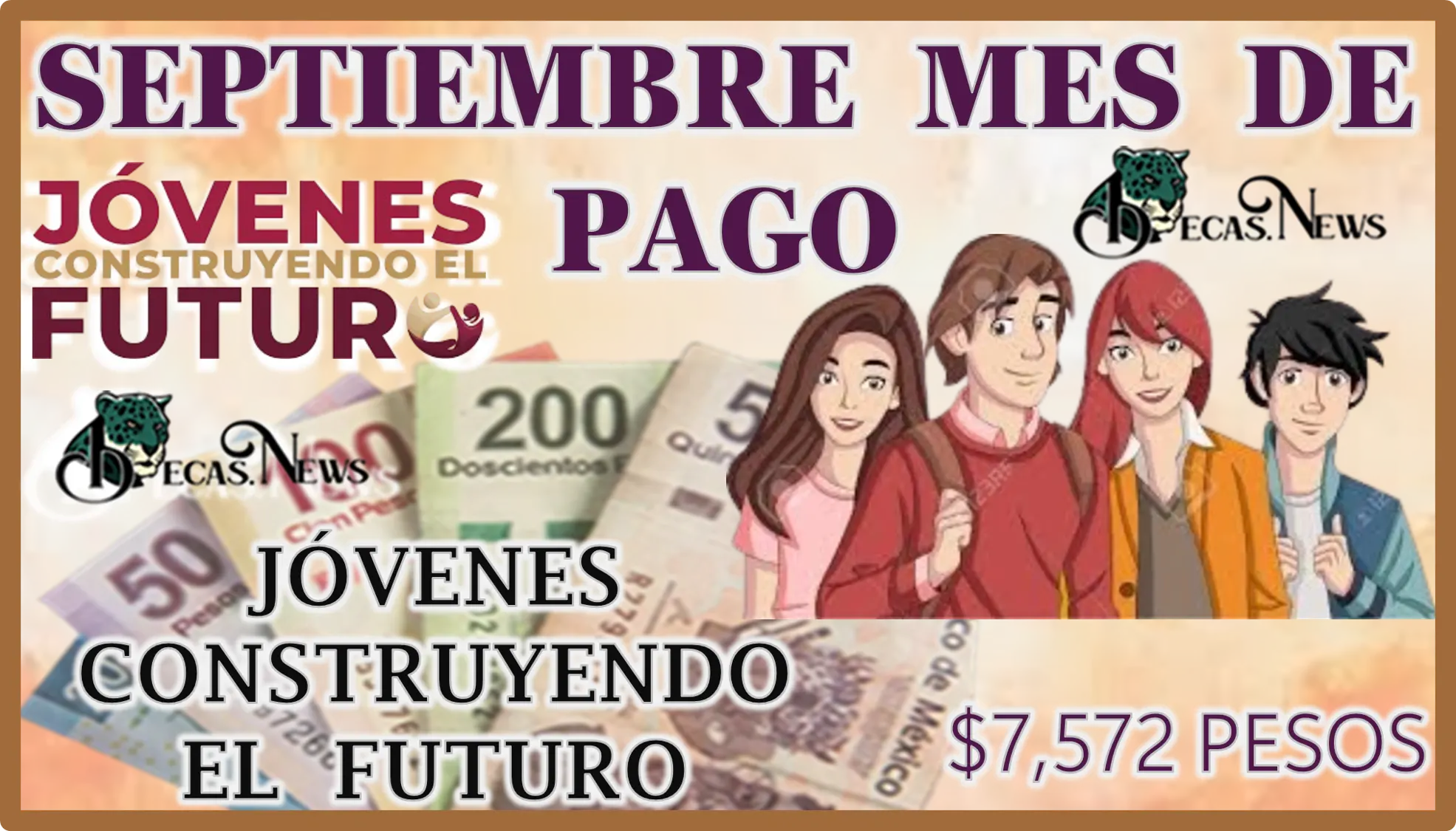 SEPTIEMBRE MES DE PAGO PARA LOS JÓVENES CONSTRUYENDO EL FUTURO DE ESTE AÑO 2024 | $7,572 PESOS