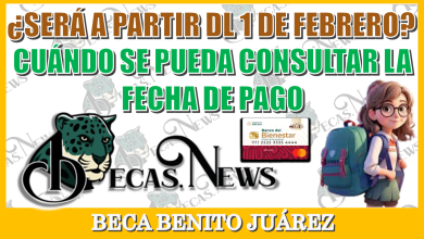 ¿SERÁ A PARTIR DEL 1 DE FEBRERO CUÁNDO SE PUEDA CONSULTAR LA FECHA DE PAGO DE LA BECA BENITO JUÁREZ?