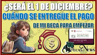 ¿SERÁ EL 1 DE DICIEMBRE CUÁNDO SE ENTREGUE EL PAGO DE MI BECA PARA EMPEZAR?...ESTO LO TIENES QUE SABER 