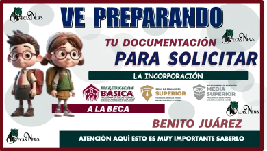 VE PREPARANDO TU DOCUMENTACIÓN PARA SOLICITAR LA INCORPORACIÓN A LA BECA BENITO JUÁREZ