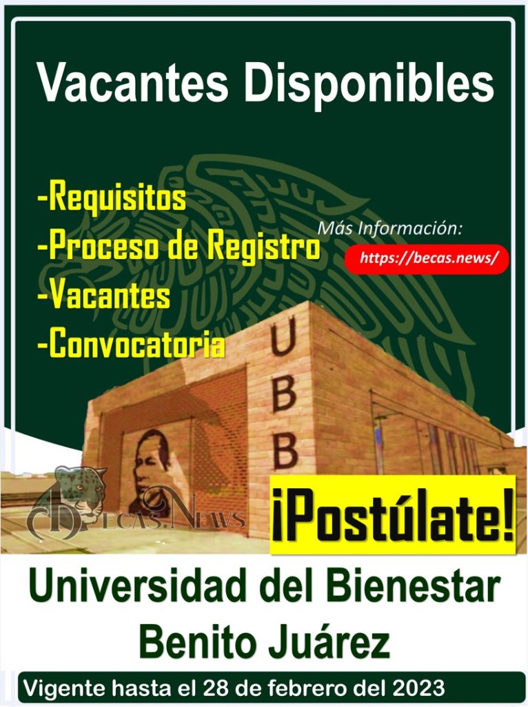Vacantes Disponibles en las Universidades del Bienestar Benito Juárez