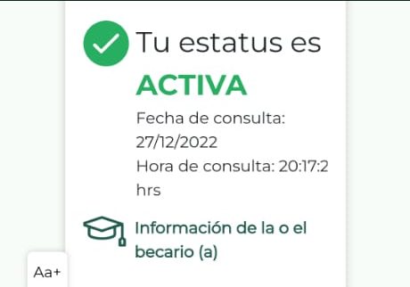 ESTADO ACTIVO Becas Benito Juárez