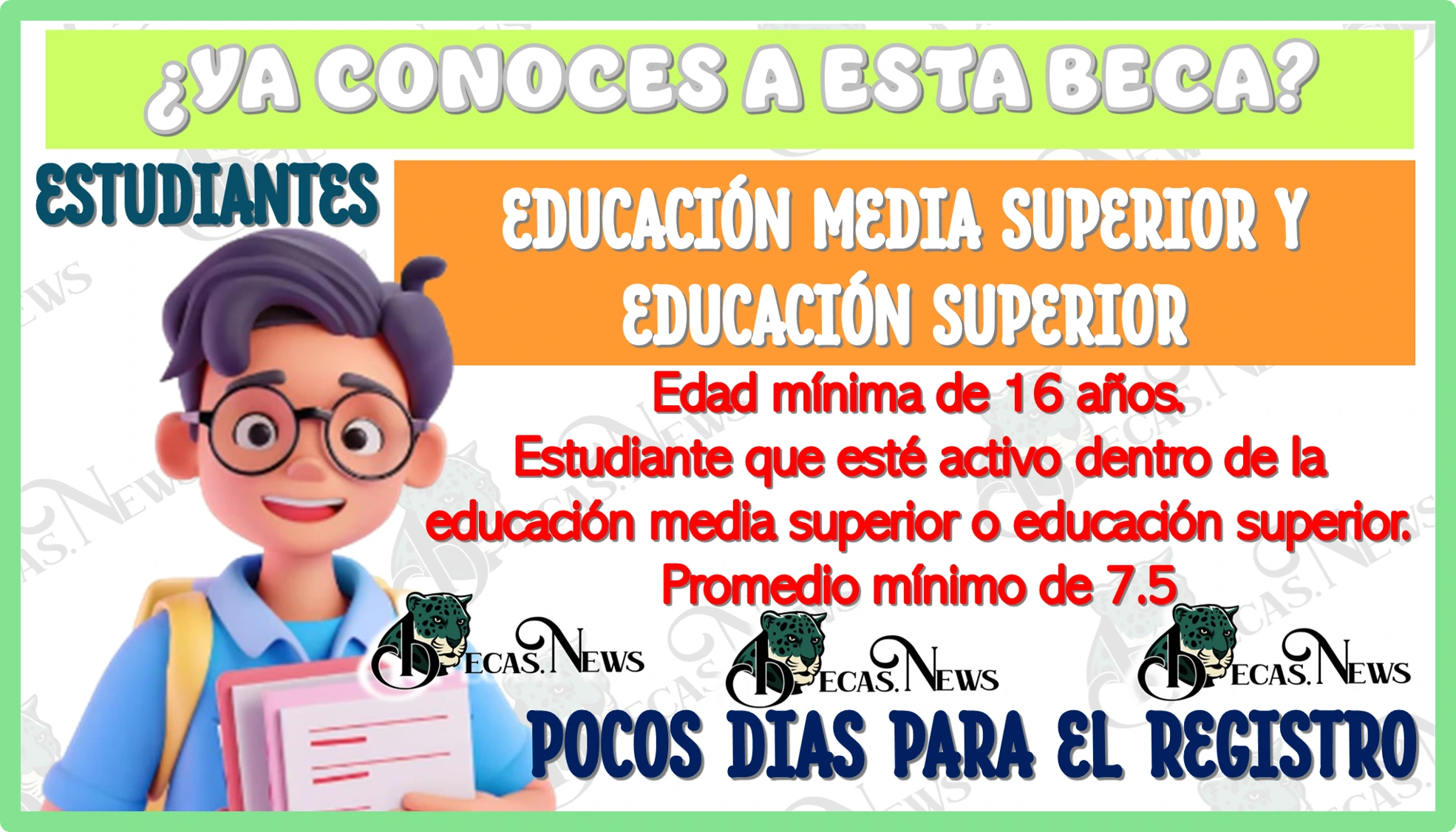 ¿YA CONOCES A ESTA BECA QUE SE OTORGA A LOS ESTUDIANTES DE LA EDUCACIÓN MEDIA SUPERIOR Y SUPERIOR? | QUEDAN POCOS DÍAS PARA EL REGISTRO 