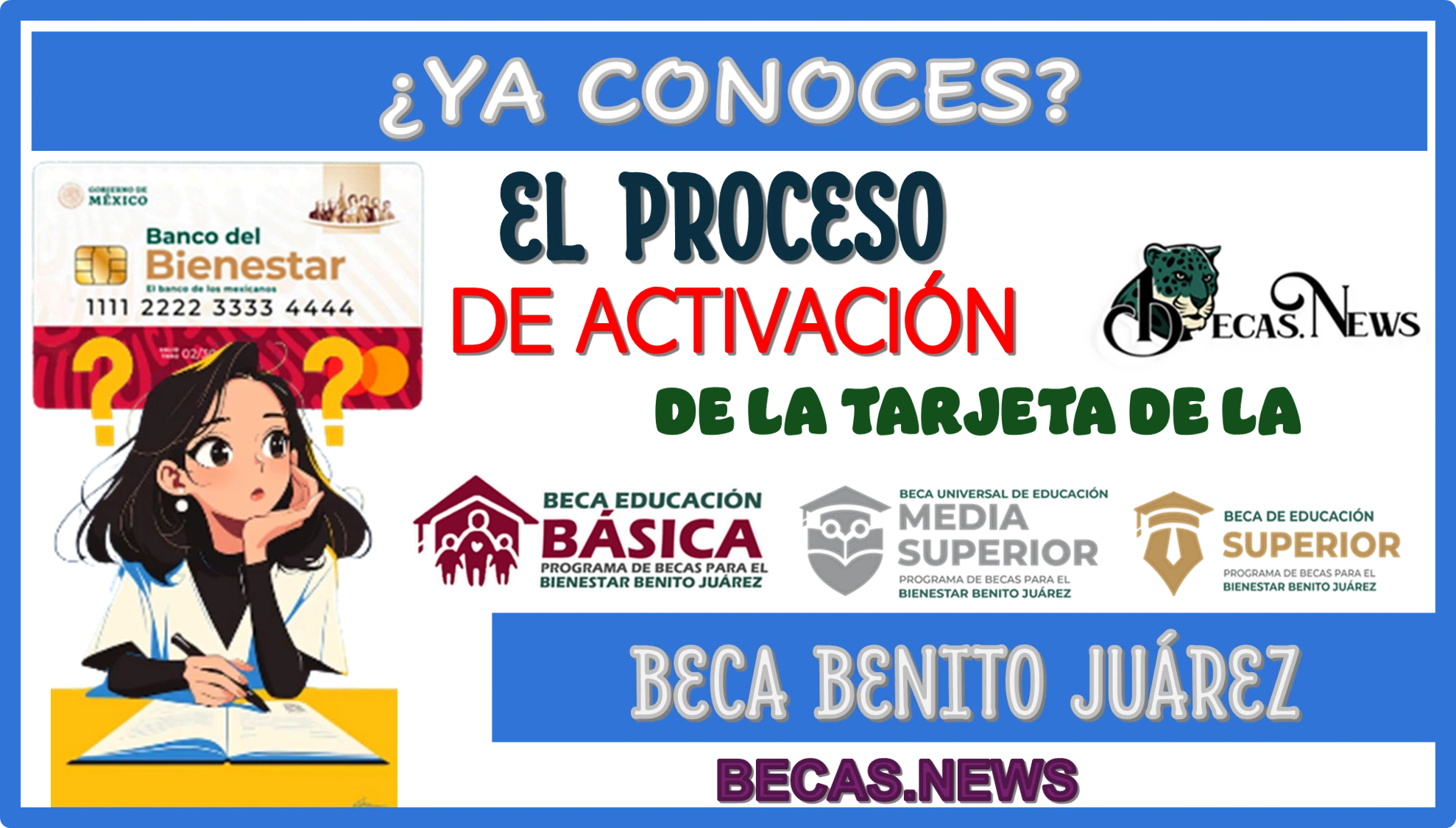 ¿YA CONOCES EL PROCESO DE ACTIVACIÓN DE LA TARJETA DE LA BECA BENITO JUÁREZ? 