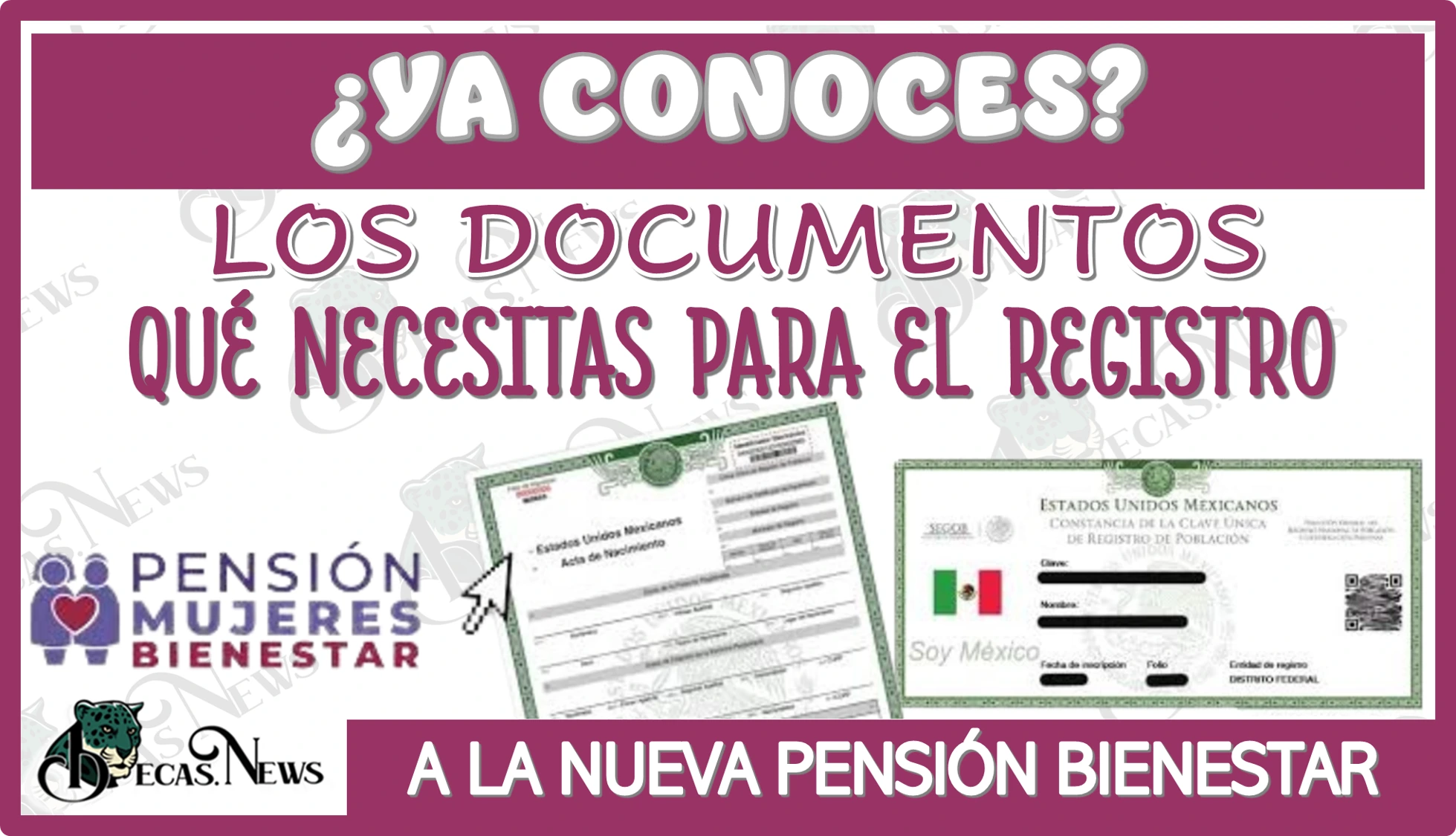 ¿YA CONOCES LOS DOCUMENTOS QUÉ NECESITAS PARA EL REGISTRO A LA NUEVA PENSIÓN BIENESTAR? 