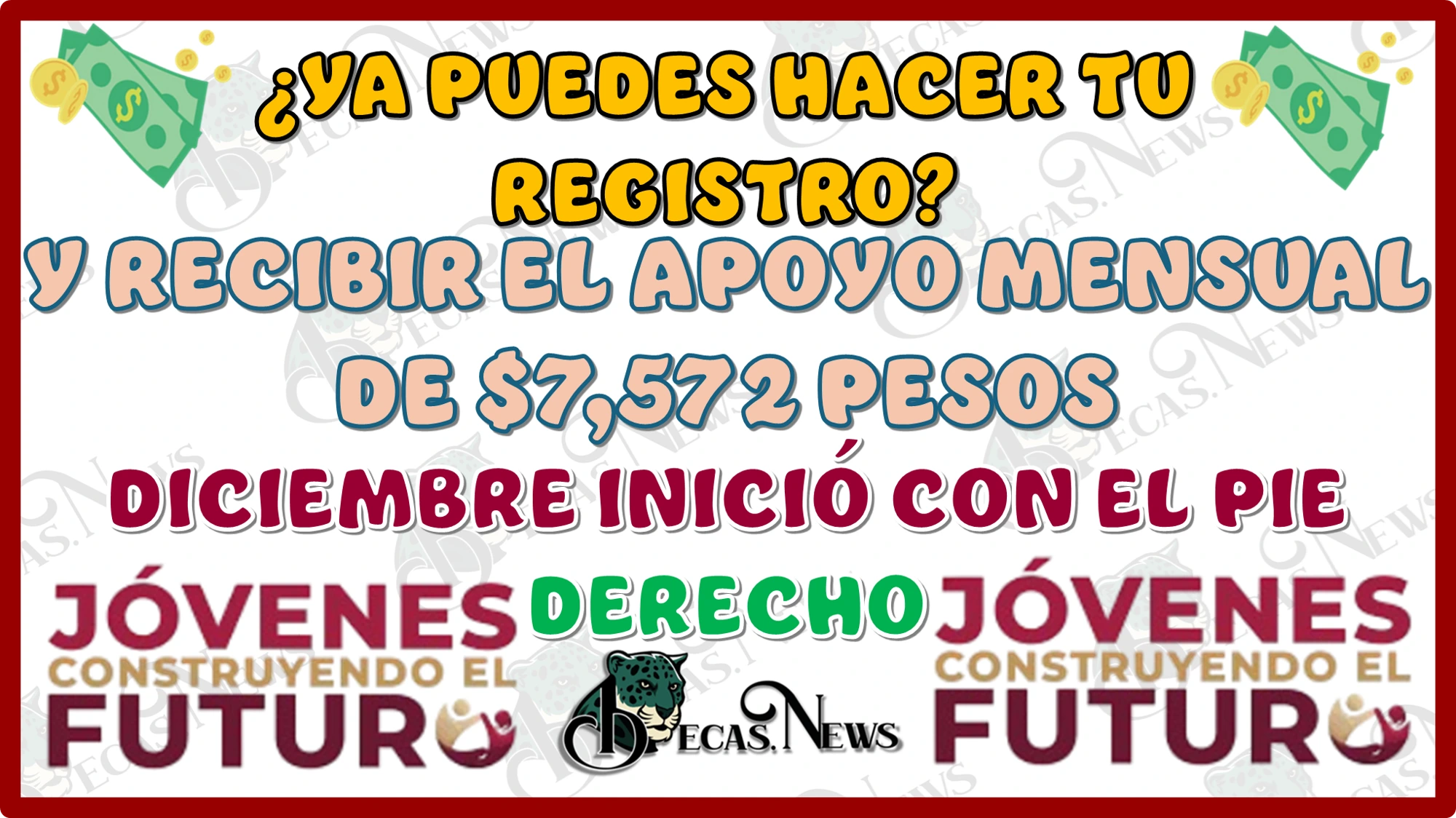 ¿YA PUEDES HACER TU REGISTRO Y RECIBIR EL APOYO MENSUAL DE $7,572 PESOS?...DICIEMBRE INICIÓ CON EL PIE DERECHO 