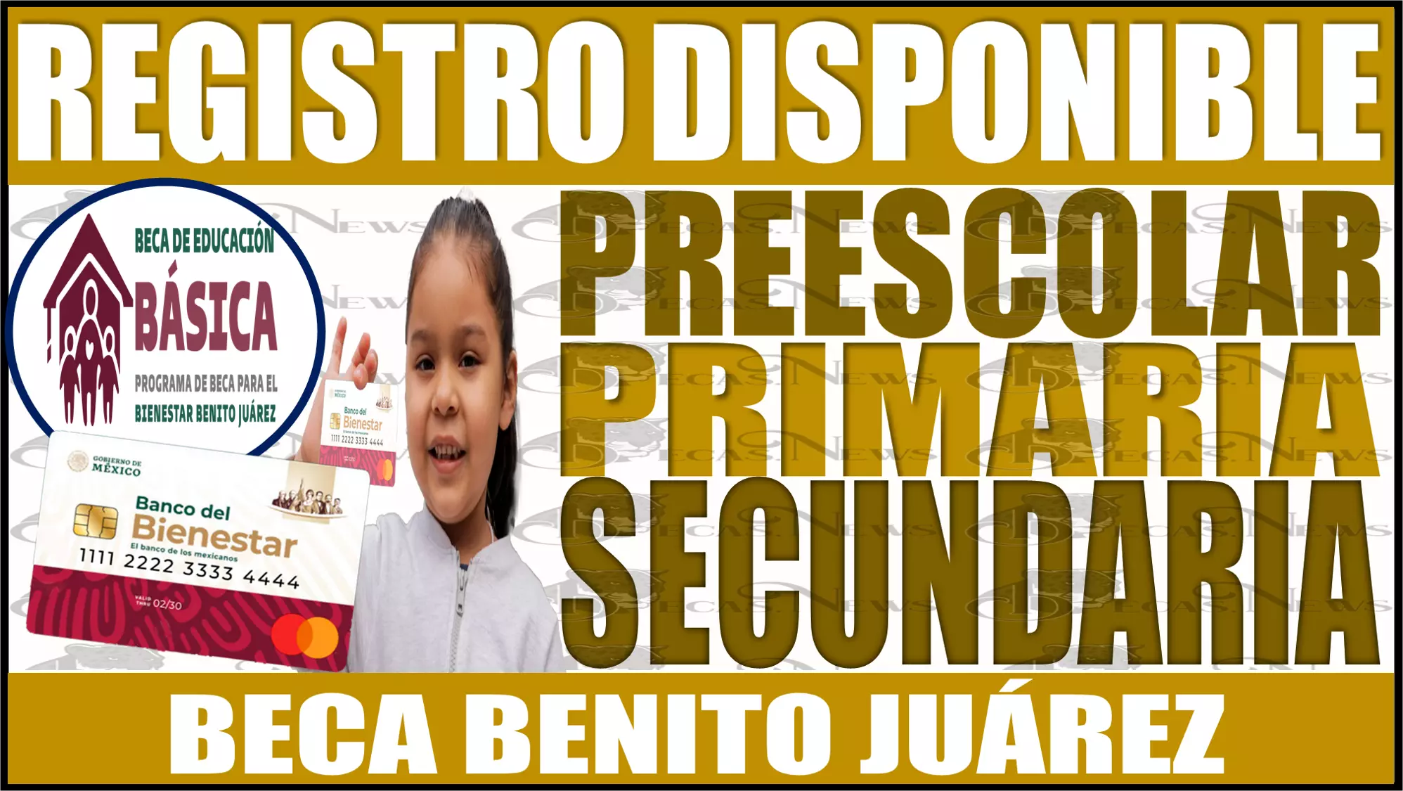 REGISTRO DISPONIBLE PARA LA BECA BENITO JUÁREZ 